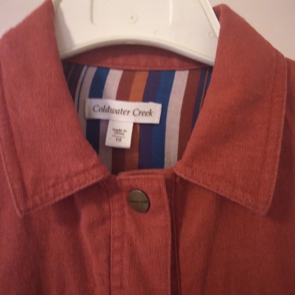 Coldwater Creek Linen Blend Snap Button Jacket Size 10 - Picture 9 of 15